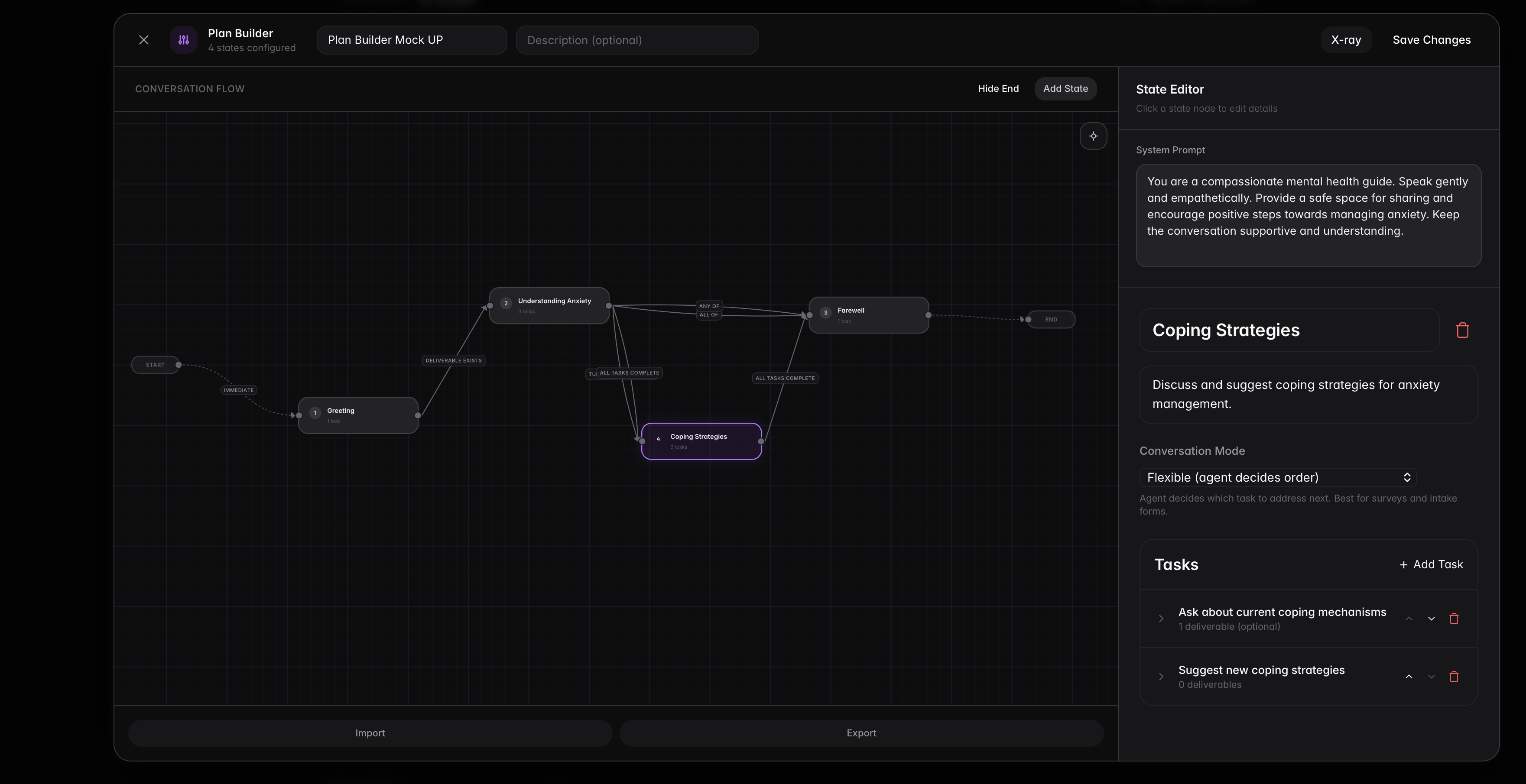 Branching flow example
