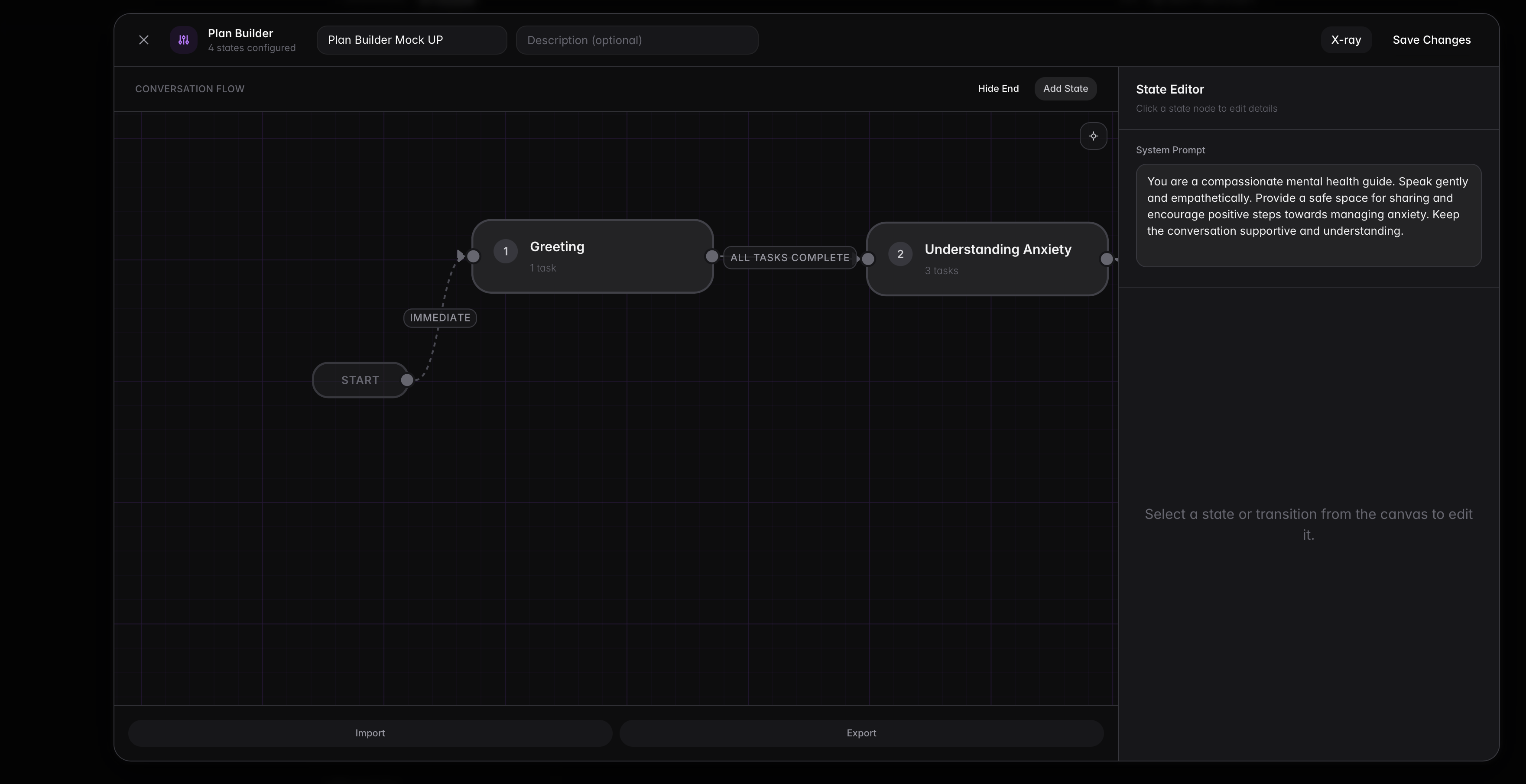 Plan Builder canvas overview