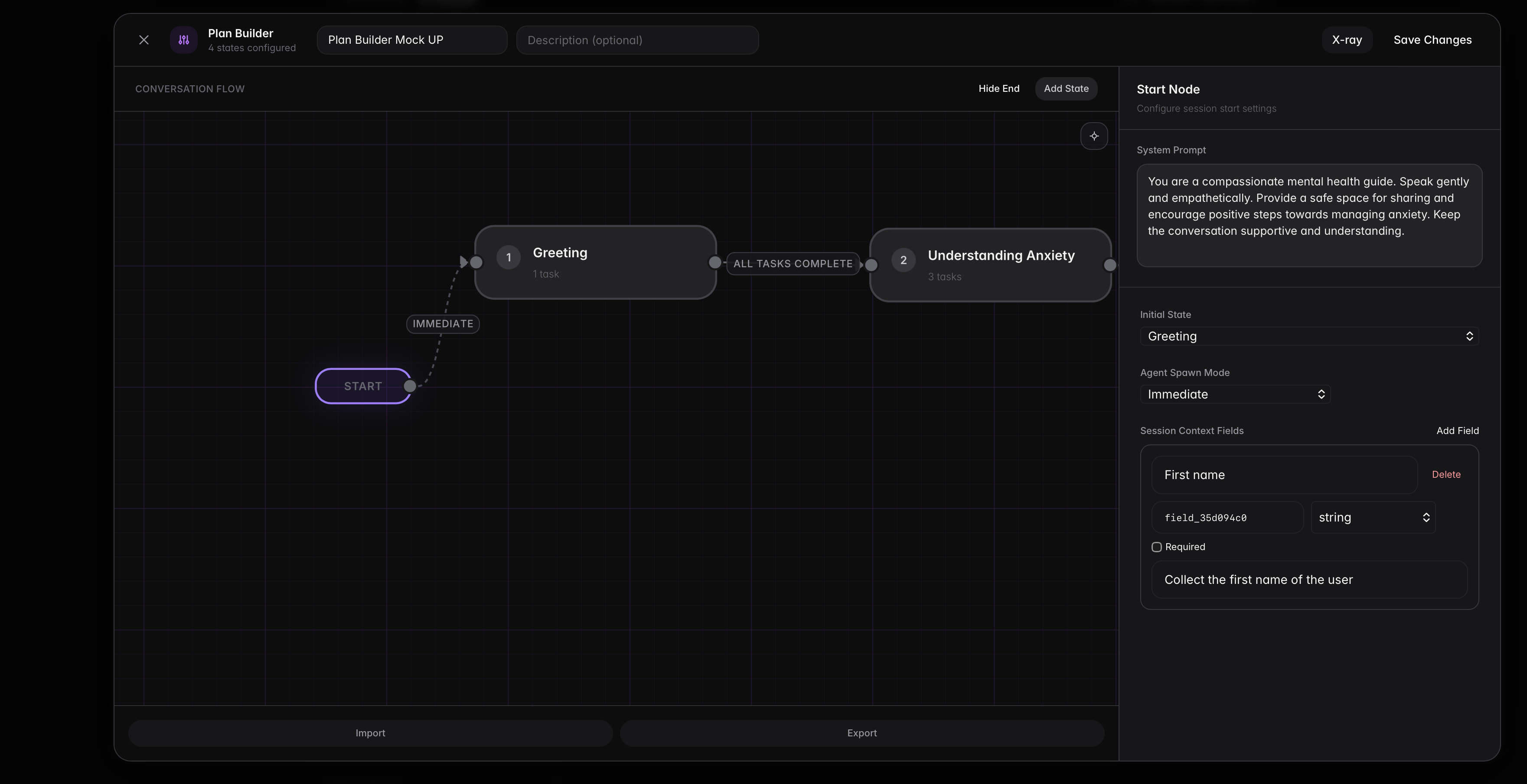Session context fields